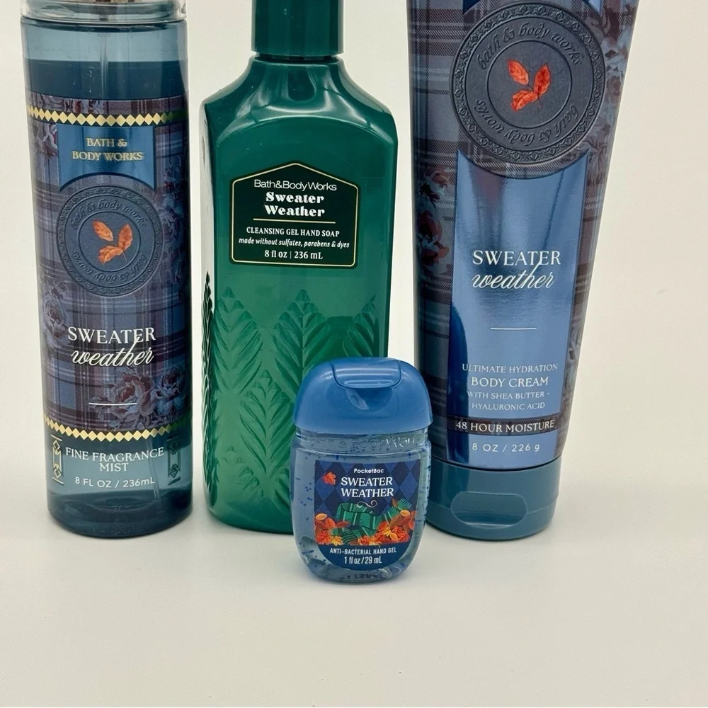 Bath and Body Works Sweater Weather Body Spray Lotion Soap Gift Set NWT